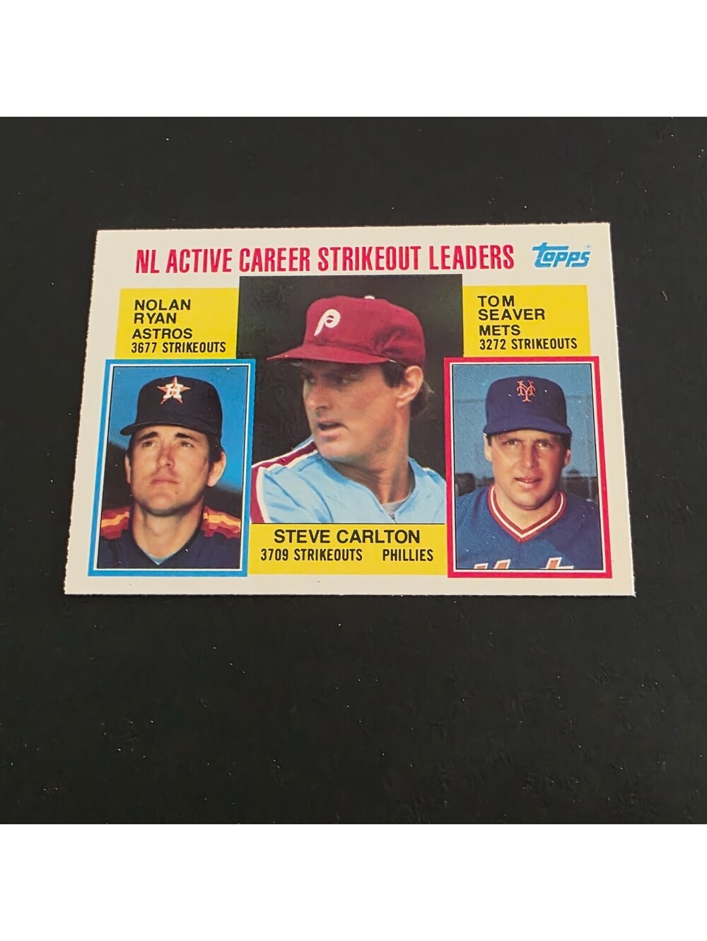 1984 Topps Tiffany Career Leaders Nolan Ryan, Steve Carlton, Tom Seaver #707